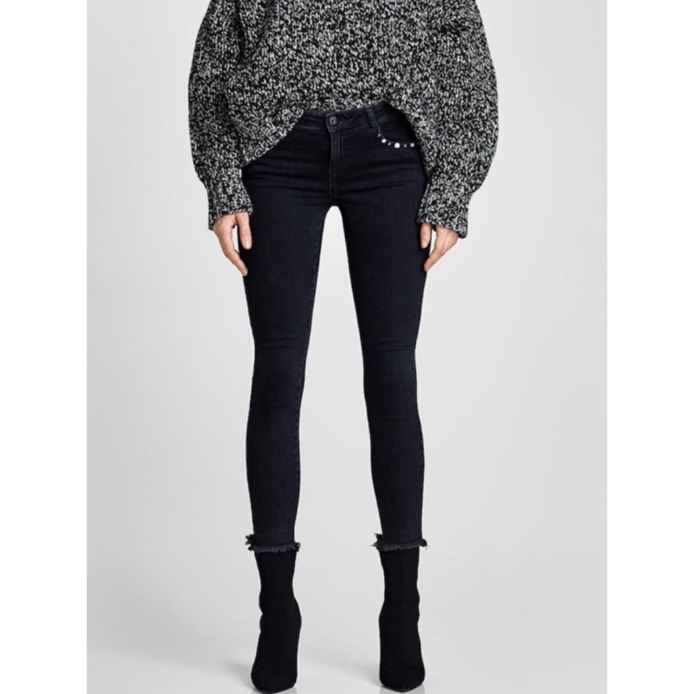 Zara | Embellished Skinny Ankle Jean